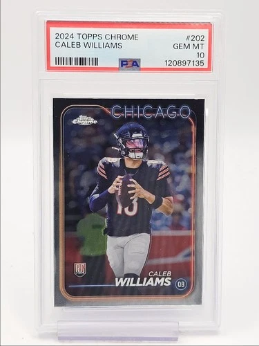 CALEB WILLIAMS 2024 TOPPS CHROME ROOKIE FOOTBALL CHICAGO RC PSA 10 Q0004