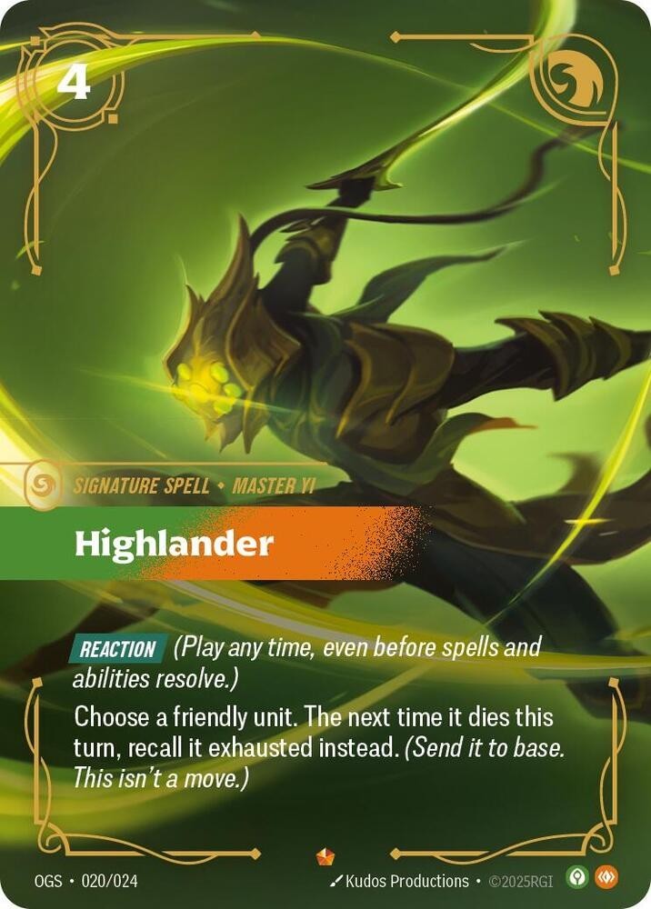 Highlander 020/024 Riftbound TCG Origins: Proving Grounds NM