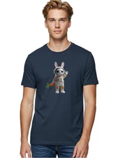 Astronaut-Rabbit-4 Mens Graphic Tee, 100% Cotton, Casual Summer Wear