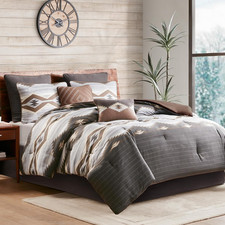 Woolrich Cal King Comforter Set, Southwestern Aztec 8 Piece Bedding Set, Oversiz