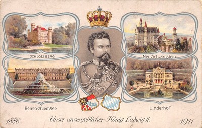 820512) AK Adel - König Lufdwig II. mit seinen Schlössern gel. 1915