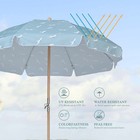 LAGarden Our Beach Umbrella Beech Wood Pole w/ Tablecloth Table Cover Seagull — photo 5