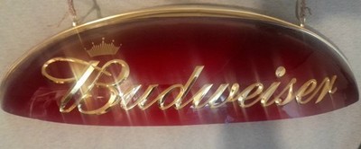 Rare Budweiser Pool Table Light. Maroon when off, Red when on and Gold.