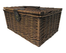 M&S Empty Wicker Basket Hamper for Picnic Or  Storage VGC FREE P&P 👀