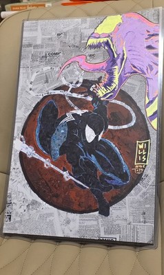 Original Venom Mixed Media Art Signed Kyle Willis  After Todd  12x18