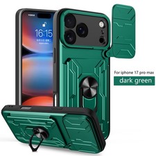 For iPhone 17 Pro Max/17/Air Heavy Duty Stand Case with Card Holder Lens Cover