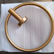 Brushed Gold Round Towel Ring Holder Wall Mount Bathroom Hand Towel Rack Hardwar