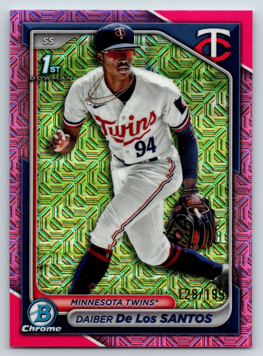 DAIBER DE LOS SANTOS Twins 2024 Bowman Chrome #BCP-185 Prospects PINK MOJO #/199