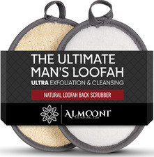 Natural Exfoliating Loofah for Men, Lightly Abrasive Egyptian Loofah Body Scrubb