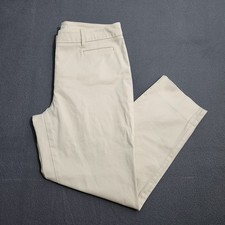 Talbots Women 6 Cream Mid Rise Ankle Chino Pants