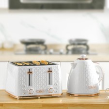 1.7L 3000W Fast Boil Kettle and 930W 2 Slice Toaster Set,  Light Blue