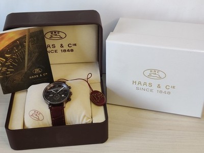 Haas & Cie MFH211NRA Herrenuhr Chronograph Braun   mit Box & Papieren