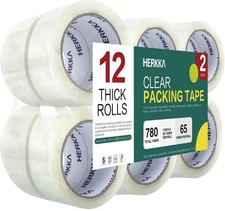 12 PCS Clear Packing Tape Heavy Duty Packaging Shipping Thicker 2 Inch 65 Yards