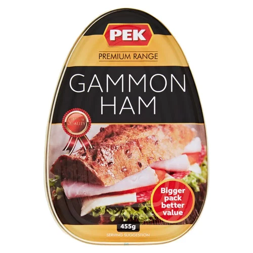 PEK Premium Gammon Ham 455g Sliced Cooked British Deli Meat