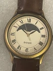 Vintage Seiko Avenue Moonphase Quartz Watch 6F34-6030 Roman Dial Gold Tone 32mm