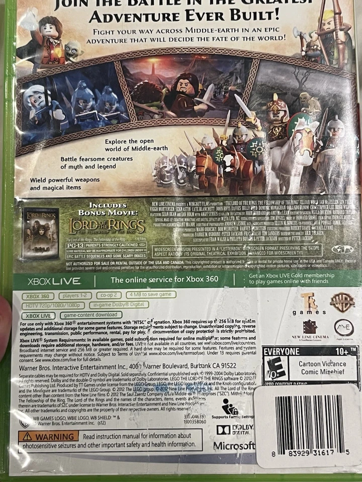 LEGO The Lord of the Rings (Xbox 360, 2012) Complete – Includes Movie - Rare - Image 3 of 4