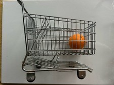 Small Metal Shopping Cart with Swivel Casters toy or display 