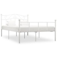 Vidaxl Bettgestell Weiß Metall 140×200 Cm Neu