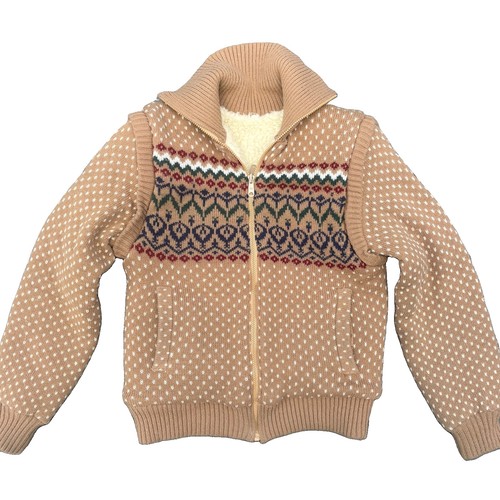 Vintage Queens Way To Fashion Fair Isle Zip Sweater S