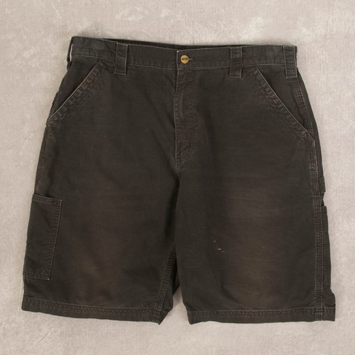 Carhartt Vintage Carpenter Shorts W35 WORKWEAR 36 Men's Washed Black Workwear - Picture 2 of 8