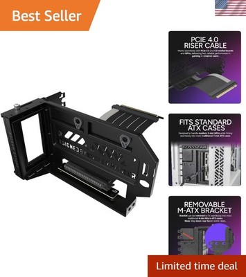 Adjustable Vertical GPU Card Holder Kit V3 with PCI-E 4.0 Riser - For ATX Cases
