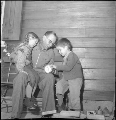 Max Werner Lenz with children Elsie Attenhofer around 1955 Old Photo 3