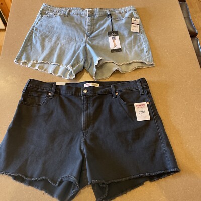 2 Levi s & Sofia Vergara Mid & High Rise Stretch Denim Jean Shorts Size 20 Plus