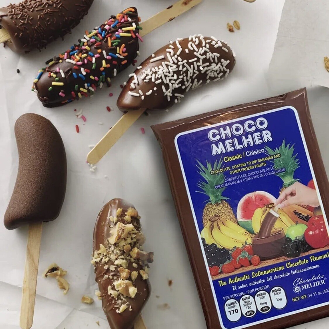CHOCOMELHER CLASSIC Chocolate Flavored Coating To Dip Bananas