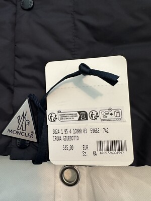 Brand New Moncler Jacket Kids 6 A Navy Iruwa GIUBBOTTO Down Coat
