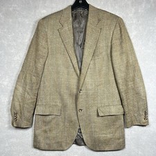 Polo Ralph Lauren Sport Coat Blazer Jacket 42 L Brown Silk/ Wool Made in Italy