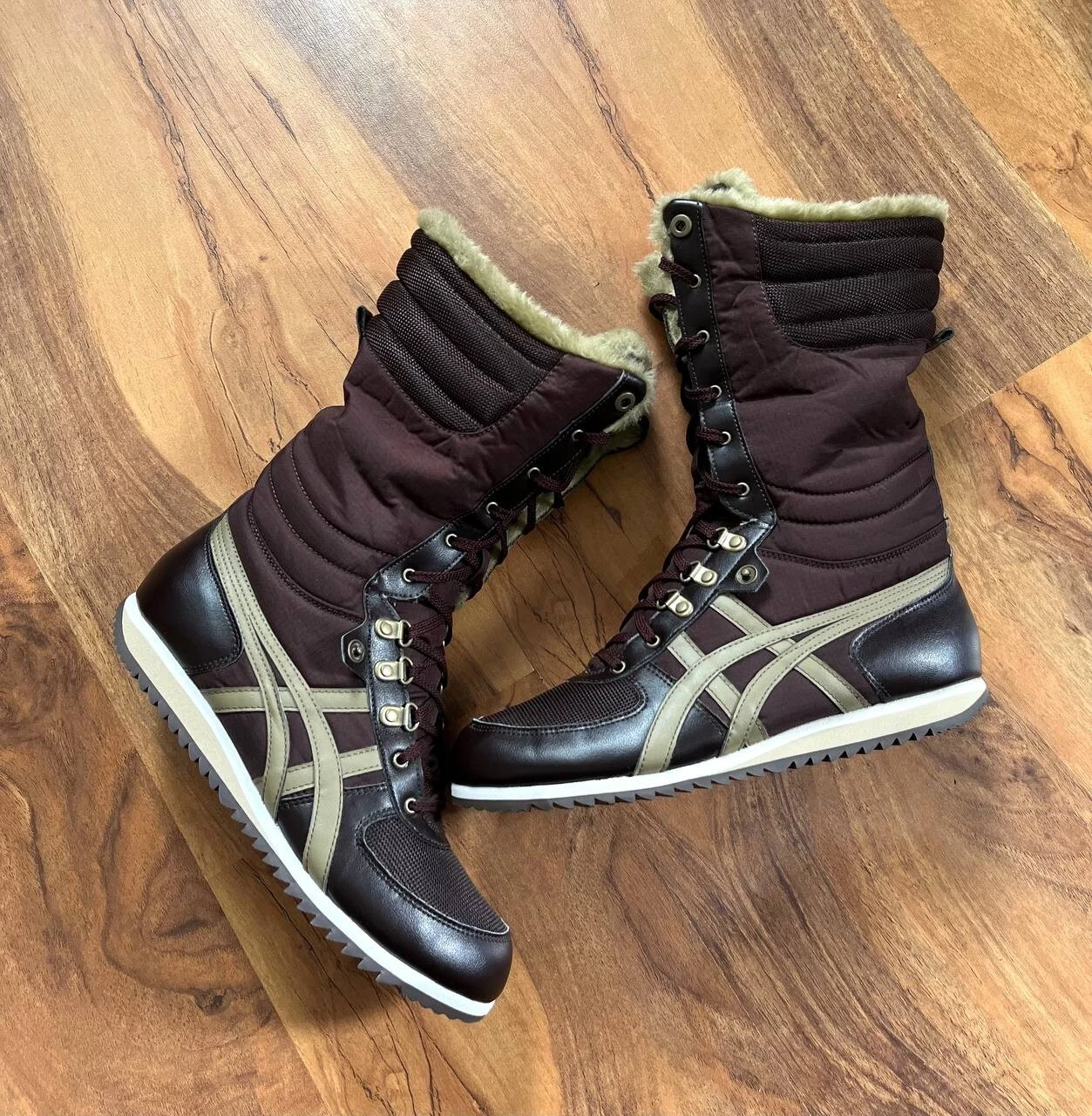 Stivali donna Asics Onitsuka Tiger metà caft invernali foderati in pelliccia di neve taglia 39 5