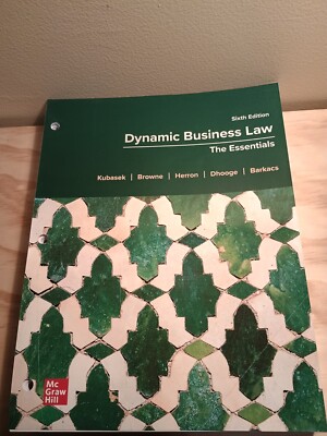Dynamic Business Law: the Essentials 6th ed. (Loose Leaf) Kubasek - LIKE NEW 