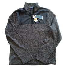 NWT MEN'S PERRY ELLIS SMALL 69 RETAIL GRAY BLACK QUARTER ZIP SWEATER SWEATSHIRT