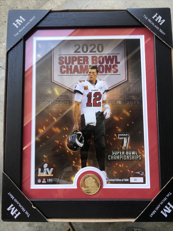 Tom Brady 7 veces campeón del Super Bowl moneda de bronce foto como nueva # 3 de 5000 Foto 2 de 4