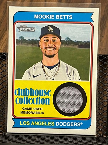 MOOKIE BETTS 2023 TOPPS HERITAGE CLUBHOUSE COLLECTION DODGERS JERSEY PATCH RELIC