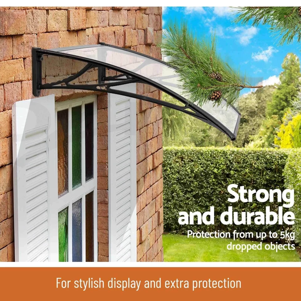 Outdoor DIY Door Window Awning Patio Cover Clear Canopy Instahut Sun Rain Shield - image 3 of 4