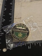 Certified Boarder John Mohan Skiing & Boarding Ski School Skier Lapel Pin NOS Q5