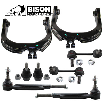 Bison Performance 8pc Front Upper Control Arm Sway Bar TieRods Kit For Chevy GMC