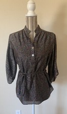 Vintage 70s On Target Disco Top Metallic Glitter Fantasy Party Women s M