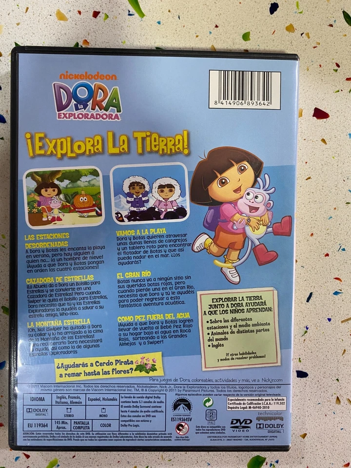 DORA LA EXPLORADORA DVD ¡ EXPLORA LA TIERRA ! ESPAÑOL INGLES FRANCES ALEMAN ITAL - Imagen 3 de 3