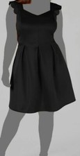 $48 Monteau Women's Black V-Neckline Scalloped Straps A-Line Dress Plus Size 2X