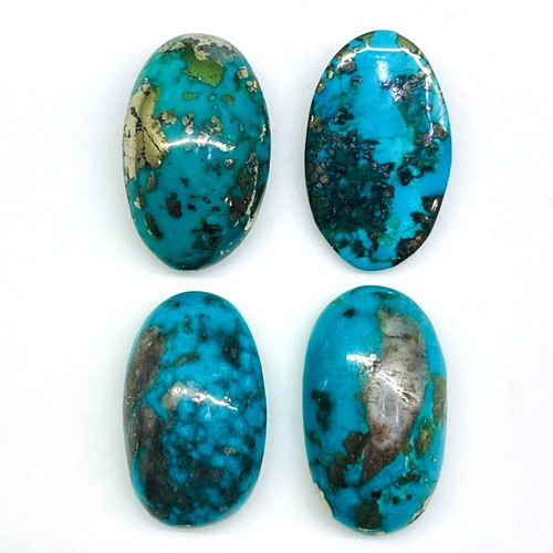 4 Stck. Natürlicher Türkis 21-23 mm Lose Cabochon Unbehandelt Edelsteine 72,00 Kt - Bild 6 von 7