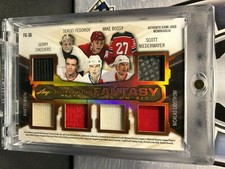 2019-20 ITG Used Fantasy 6 on 6 Memorabilia #F606 Howe, Sakic, Yzerman, Bossy ++