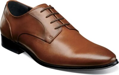 FLORSHEIM JETSON MEN S BROWN PLAIN TOE DERBY DRESS SHOES SIZE 12 W $199 BNIB