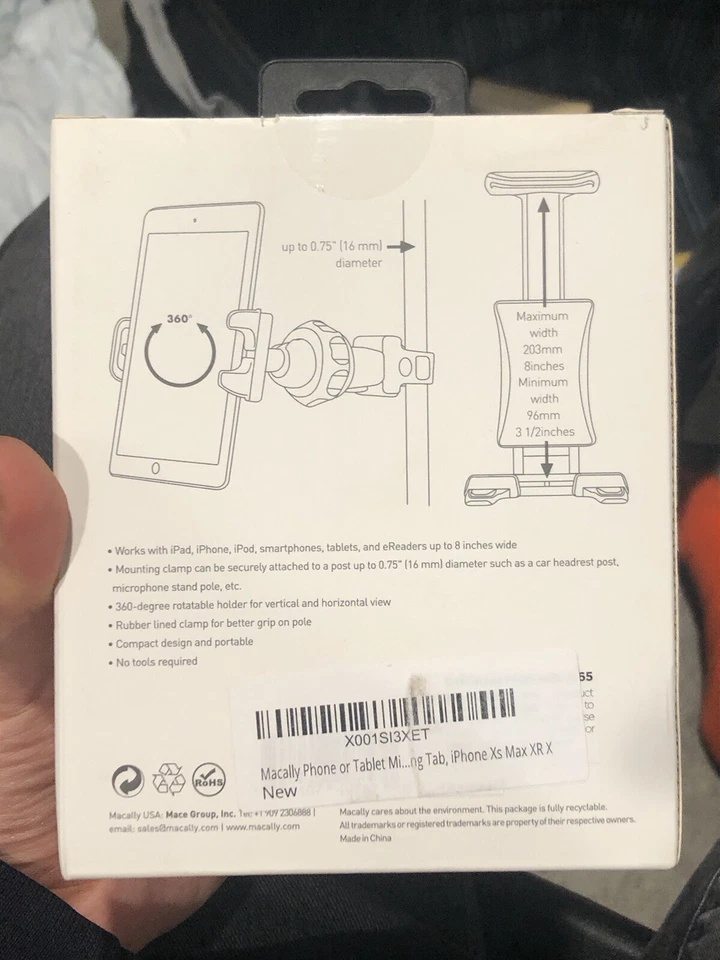 Macally Pole Mount for Phone or Tablet Holder for Mic Stand - Great for Music St - Image 3 of 3