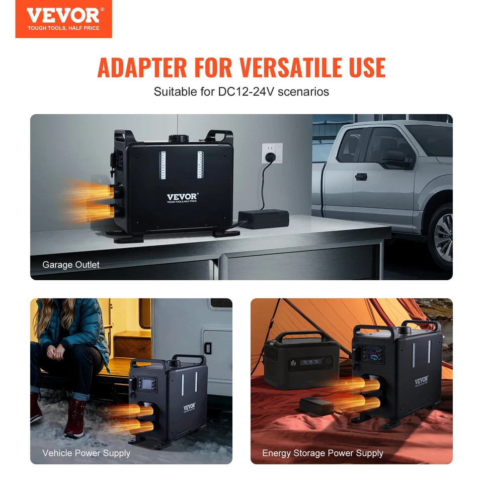 VEVOR Riscaldatore d'Aria Diesel Veicoli Bluetooth APP Controllo 12V/24V 8 KW - Immagine 2 di 4