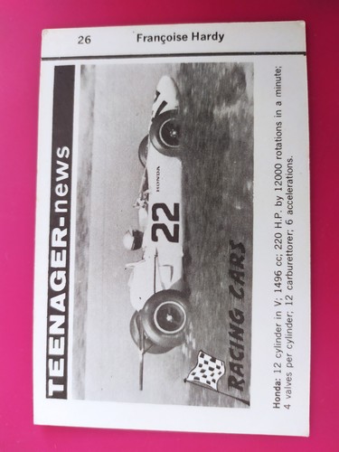 Photo-carte Françoise Hardy offert par Teenager-news dans les années 60 - Imagen 2 de 2
