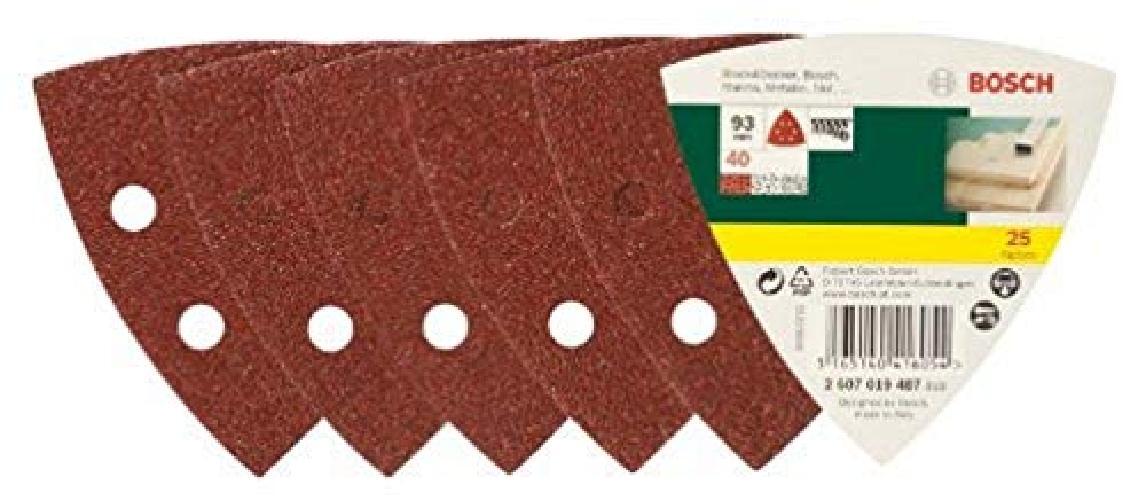 Bosch 2607019487 25 Fogli Abrasivi Delta, Grana 40