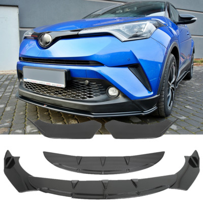 3PCS Front Bumper Chin Lip Spoiler Splitter Body Kit Black For Toyota Highlander