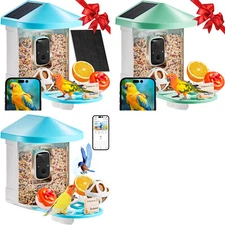 Smart Bird Feeder with Camera 2K HD AI Identify Bird Species Solar-Powered